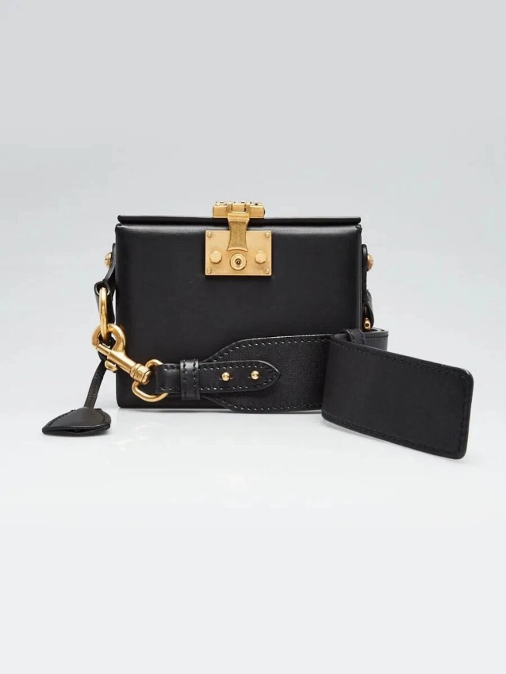 Christian Dior Black Leather Dioraddict Lockbox Shoulder Bag